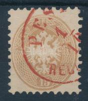 1864 15kr vízjellel / with watermark, piros / red "PEST / RECO(MMANDIRT)"