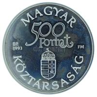 1993. 500Ft Ag "Régi dunai hajók I. - Árpád" kapszulában, tanúsítvánnyal, sérült dísztokba...