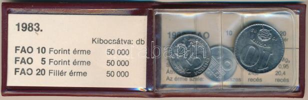 1983. 20f + 5Ft + 10Ft eredeti műbőr "FAO" tokban, tanúsítvánnyal T:UNC