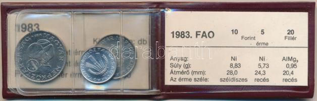 1983. 20f + 5Ft + 10Ft eredeti műbőr "FAO" tokban, tanúsítvánnyal T:UNC