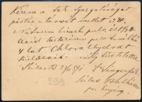 1871 2kr díjjegyes levelezőlap / PS-card, kék / blue "SZILAS-BALHÁS"