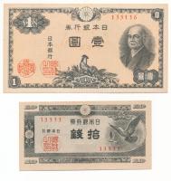 Japán 1946(DN) 1Y "133116" + 1947(DN) 10s "13333" T:AU
Japan 1946(ND) 1 Yen &qu...