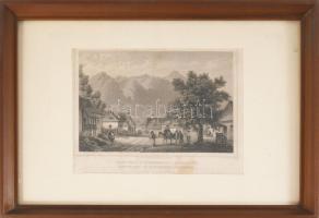 ca 1840 Ludwig Rohbock (1820-1883) - L. Oeder: Veszteglő a verestoronyi szorosban, acélmetszet, üveg...