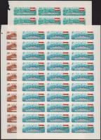 1967 Duna-Bizottság teljes vágott ívsor (1.050.000) (sérült és gumihibás ívsarkak) / Mi 2323-2329 se...