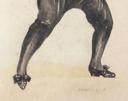 Faragó A jelzéssel: Harlekin. Akvarell, papír. Kissé foltos. Paszpartuban. 29×20 cm