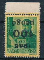 1945 Kisegítő 100P/12f fordított felülnyomással / Mi 819 with inverted overprint