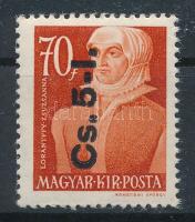 1946 Betűs Cs.5-I./70f fordított felülnyomással / Mi 858 with inverted overprint