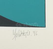 Joláthy Attila (1927-1998): Hullámzó formák (cím nélkül), 1976. Tempera, papír. Jelzett. Üvegezett k...