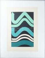 Joláthy Attila (1927-1998): Hullámzó formák (cím nélkül), 1976. Tempera, papír. Jelzett. Üvegezett k...