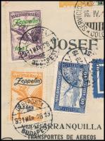 1931 Zeppelin Magyarország - németországi útja levél Zeppelin sorral Friedrichshafenen át Kolumbiába...