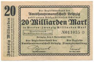 Német Birodalom / Weimari Köztársaság 1923. 20.000.000.000M T:F,VG kis szakadás
German Empire / Wei...