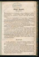"I. Gazdászati Egyveleg."
1. "Hágó kosok, és Növények hirdetése." hn., én., nyn...