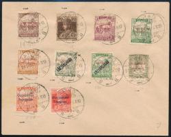 Arad 1919 10 klf bélyeg címzetlen borítékon "ARAD" bélyegzéssel / 10 stamps on envelope
S...