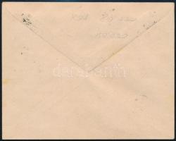 Arad 1919 10 db bélyeg címzetlen borítékon "ARAD" bélyegzéssel, közte fordított felülnyomá...