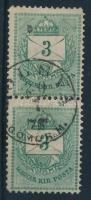 1874 3kr pár durva vésésjavítással, foltok / plait flaws, retouche (ex Orbán, Sebestyén aranyérmes k...
