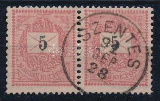 1889 5kr pár erős vésésjavításokkal / retouche