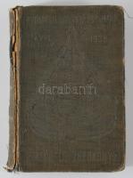 1938 Budapesti útmutató és címtár rendőrségi zsebkönyv, reklámokkal, sérült vászonkötésben, 460p