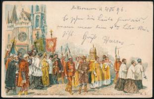 1896 2kr millenniumi díjjegyes levelezőlap 5kr díjkiegészítéssel Konstantinápolyba küldve. Ritka des...