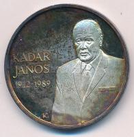 Kósa István (1953-) 1989. "Kádár János / 1956-1989" Ag emlékérem (31,18g/0.925/38mm) T:AU ...