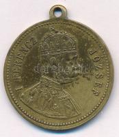 1896. "Milleniumi emlék / I. Ferencz József" kétoldalas bronz emlékérem füllel (30mm) T:AU...