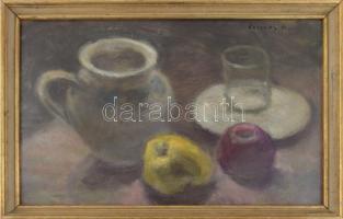 Czigány D jelzéssel: Csendélet. Olaj, karton. Fakeretben. 25,5x37,5 cm