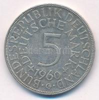 Német Szövetségi Köztársaság 1960G 5M Ag T:AU,XF kis patina
Federal Republic of Germany 1960G 5 Mar...