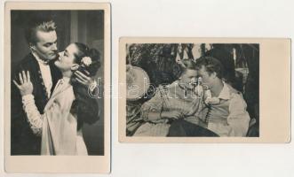 9 db RÉGI és MODERN magyar színész és filmjelenet lap (Liliomfi, Mária főhadnagy, Állami Áruház stb....
