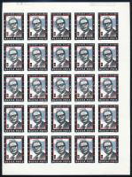 1974 Salvador Allende vágott 25-ös félív (30.000) / Mi 2939 imperforate half sheet of 25