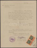 1924 Stockholm, Märtha Gahn (1881-1973) svéd textilművész autográf aláírása Gerely Józsa Jolán (1882...