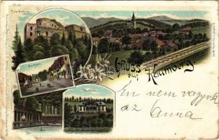 1897 Kaumberg, Ruine Araburg, Marktplatz, Bad, Villa Weber. Regel &amp; Krug, Hans Nachbargauer ...