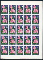 1972 XV. Rózsakiállítás vágott félív (37.500) / Mi 2768 imperforated block of 25