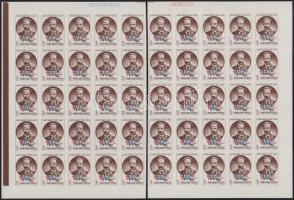 1973 José Marti vágott fél ív (30.000) / Mi 2917 imperforate half sheet of 25