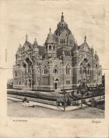 Szeged zsinagóga folding card (wet damage)