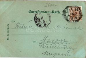 1898 Linz, Urfahr, Pöstlingberg-Bahn, Curve beim Jaglbauer. Adolf Nunwarz / railway at night in moon...