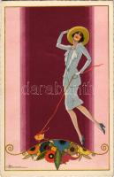 Italian Art Deco lady art postcard. Degami 50. s: A. Busi