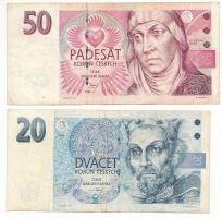 Csehország 1994. 20K + 50K T:F 
Czechia 1994. 20 Korun + 50 Korun C:F