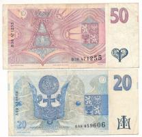 Csehország 1994. 20K + 50K T:F 
Czechia 1994. 20 Korun + 50 Korun C:F