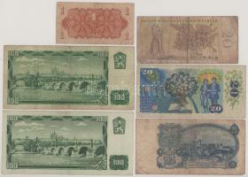 Csehszlovákia 6db-os bankjegy tétel, 1944-1988. 1K-100K T:F-VG
Czechoslovakia 6pcs banknote lot, 19...