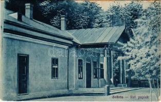 1920 Szürte, Szjurte; református paplak. Fogyasztási Szövetkezet kiadása / Calvinist vicarage (ázott...