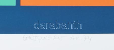 Jean-Pierre Ghesquierre (1939-), francia festő/French painter: Geometrikus kompozíció (cím nélkül), ...