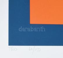 Jean-Pierre Ghesquierre (1939-), francia festő/French painter: Geometrikus kompozíció (cím nélkül), ...