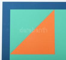 Jean-Pierre Ghesquierre (1939-), francia festő/French painter: Geometrikus kompozíció (cím nélkül), ...