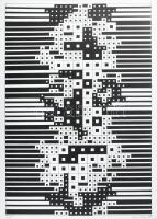 Weiger, Sabine (German artist ,1941-): Geometrikus kompozíció (cím nélkül), 1974. Szitanyomat, papír...