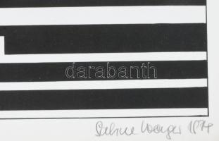 Weiger, Sabine (German artist ,1941-): Geometrikus kompozíció (cím nélkül), 1974. Szitanyomat, papír...