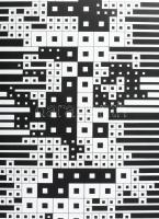 Weiger, Sabine (German artist ,1941-): Geometrikus kompozíció (cím nélkül), 1974. Szitanyomat, papír...