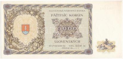 Szlovákia 1944. 5000K "3Lk 005502", "SPECIMEN (MINTA)" perforációval T:XF
Slova...