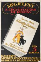 cca 1918 Szenes Béla: A kristóftéri Kolumbusz, regény, Feiks Jenő rajzaival, plakát, litográfia, pap...