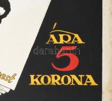 cca 1918 Szenes Béla: A kristóftéri Kolumbusz, regény, Feiks Jenő rajzaival, plakát, litográfia, pap...