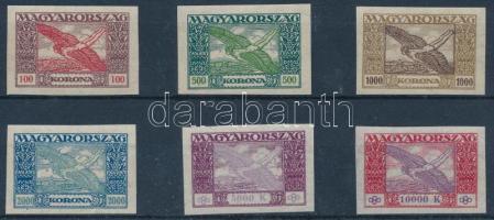 1924 Ikarusz vágott sor (40.000) / Mi 383-388 imperforated set