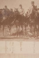 1901 Ferenc József császár katonai vezetőkkel hadgyakorlaton. Nagyméretű, feliratozott fotó, altábor...